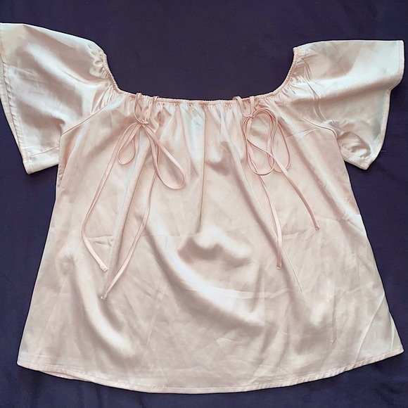 Forever 21 Pink Silky Satin Tie Top - Picture 1 of 6